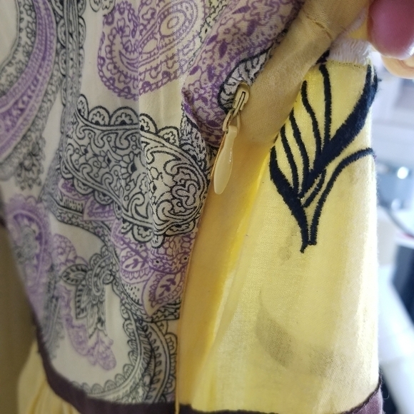 Vtg Lithe Anthropologie yellow boho tunic dress - Picture 7 of 12